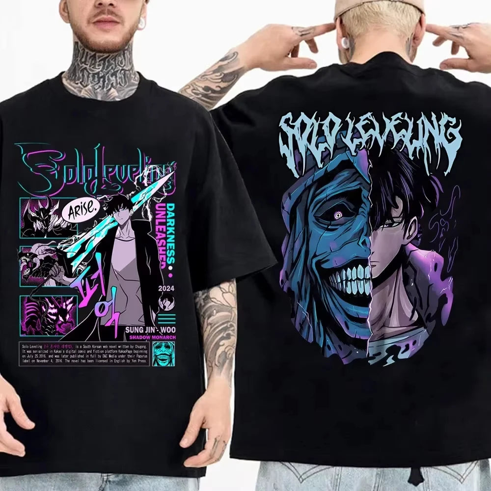 Otaku Forge · Solo Leveling Retro Anime T-Shirt — Cotton Oversized Fit