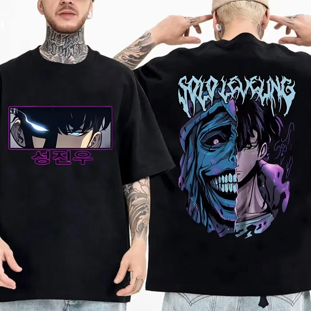 Otaku Forge · Solo Leveling Retro Anime T-Shirt — Cotton Oversized Fit