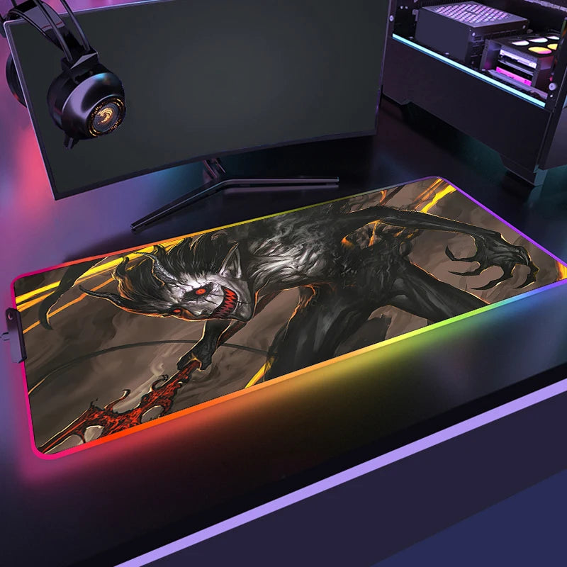Otaku Forge · Premium RGB Gaming Desk Mat — Waterproof Extended