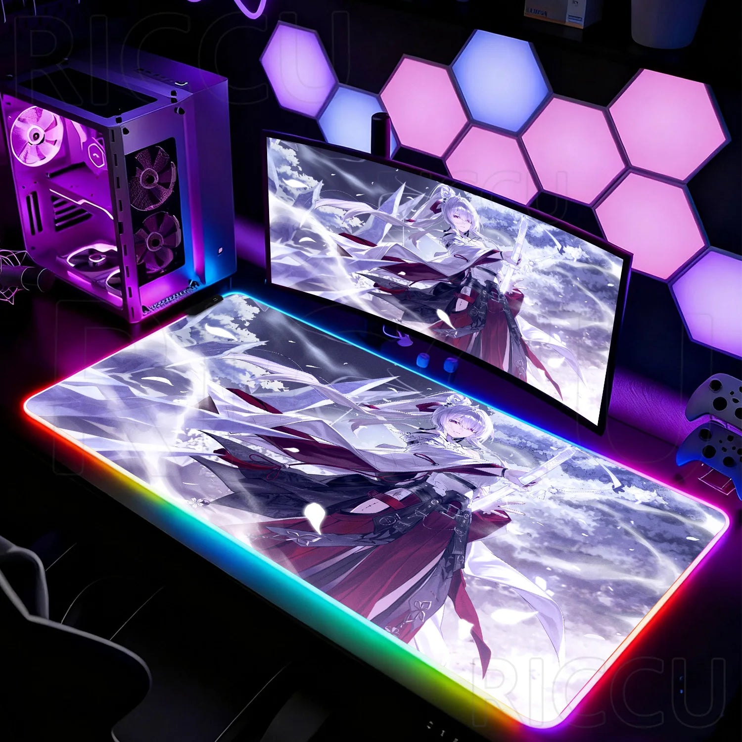 Otaku Forge · Wuthering Waves Hiyuki XXL Gaming Desk Mat — HD Print