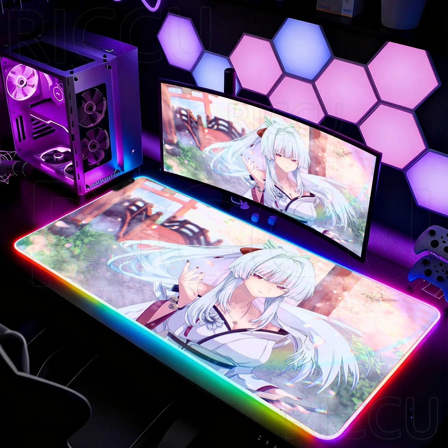 Otaku Forge · Wuthering Waves Hiyuki XXL Gaming Desk Mat — HD Print