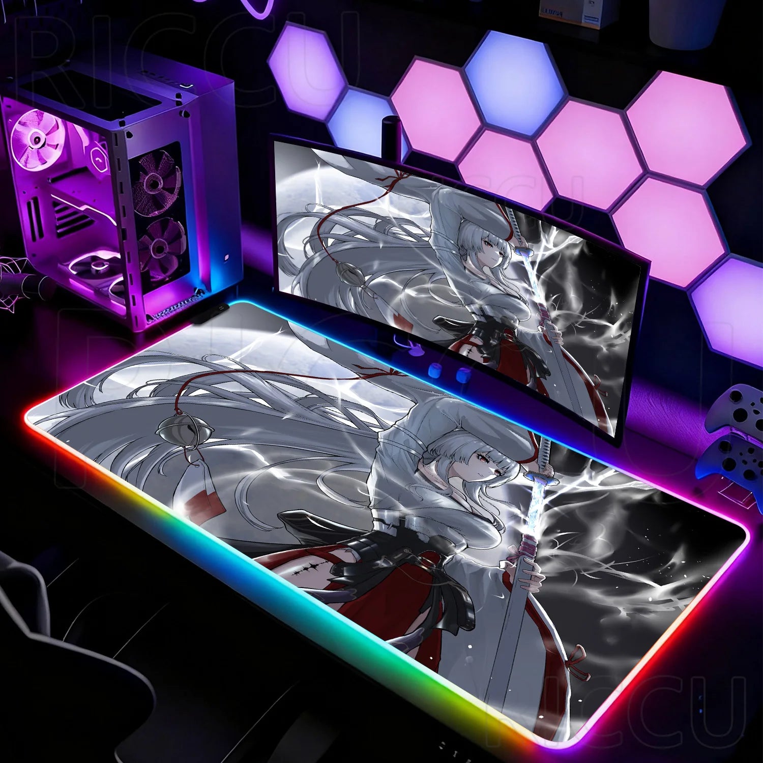 Otaku Forge · Wuthering Waves Hiyuki XXL Gaming Desk Mat — HD Print