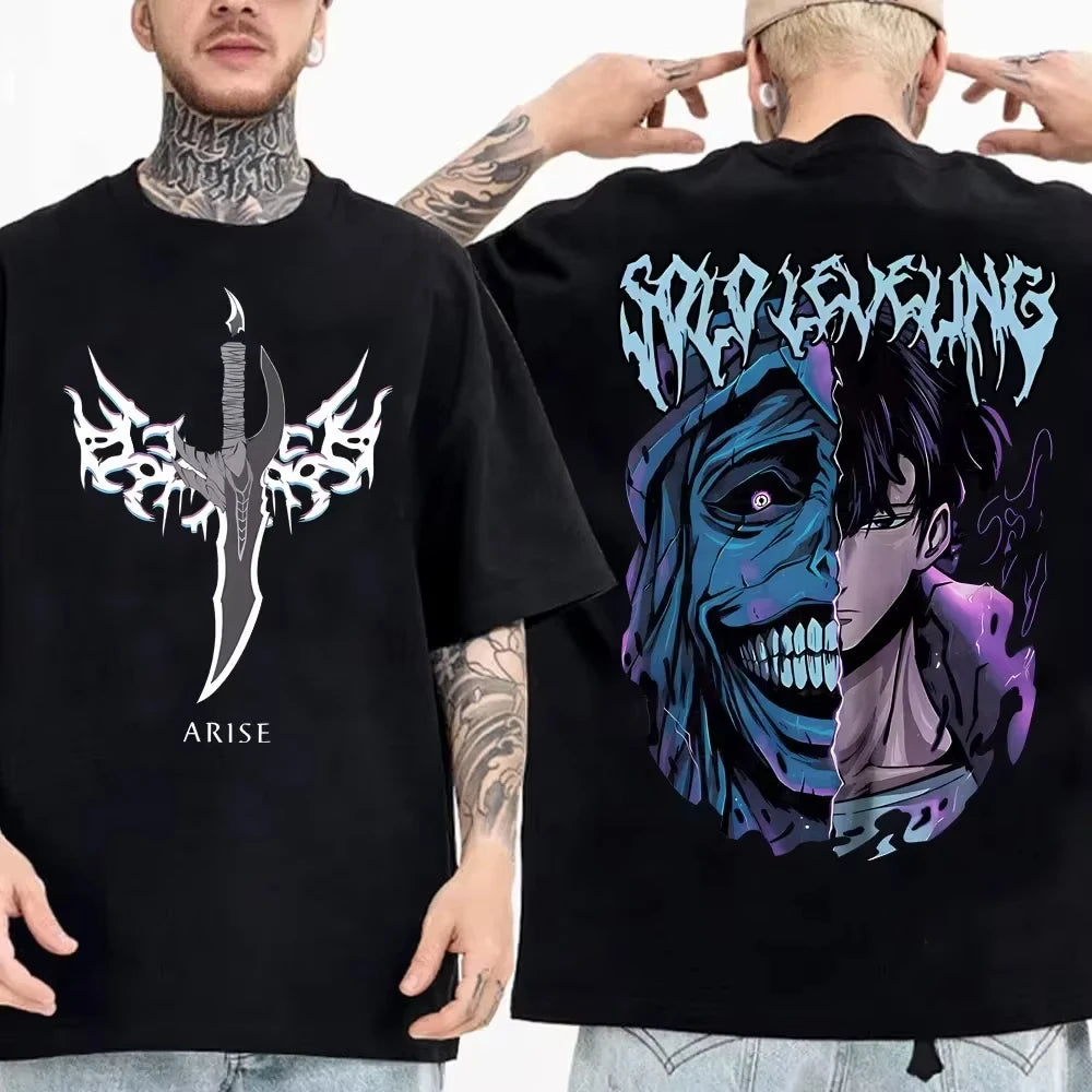 Otaku Forge · Solo Leveling Retro Anime T-Shirt — Cotton Oversized Fit