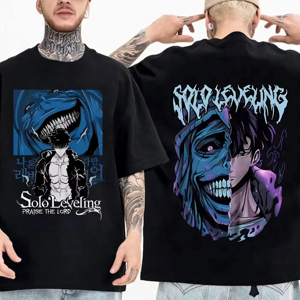 Otaku Forge · Solo Leveling Retro Anime T-Shirt — Cotton Oversized Fit