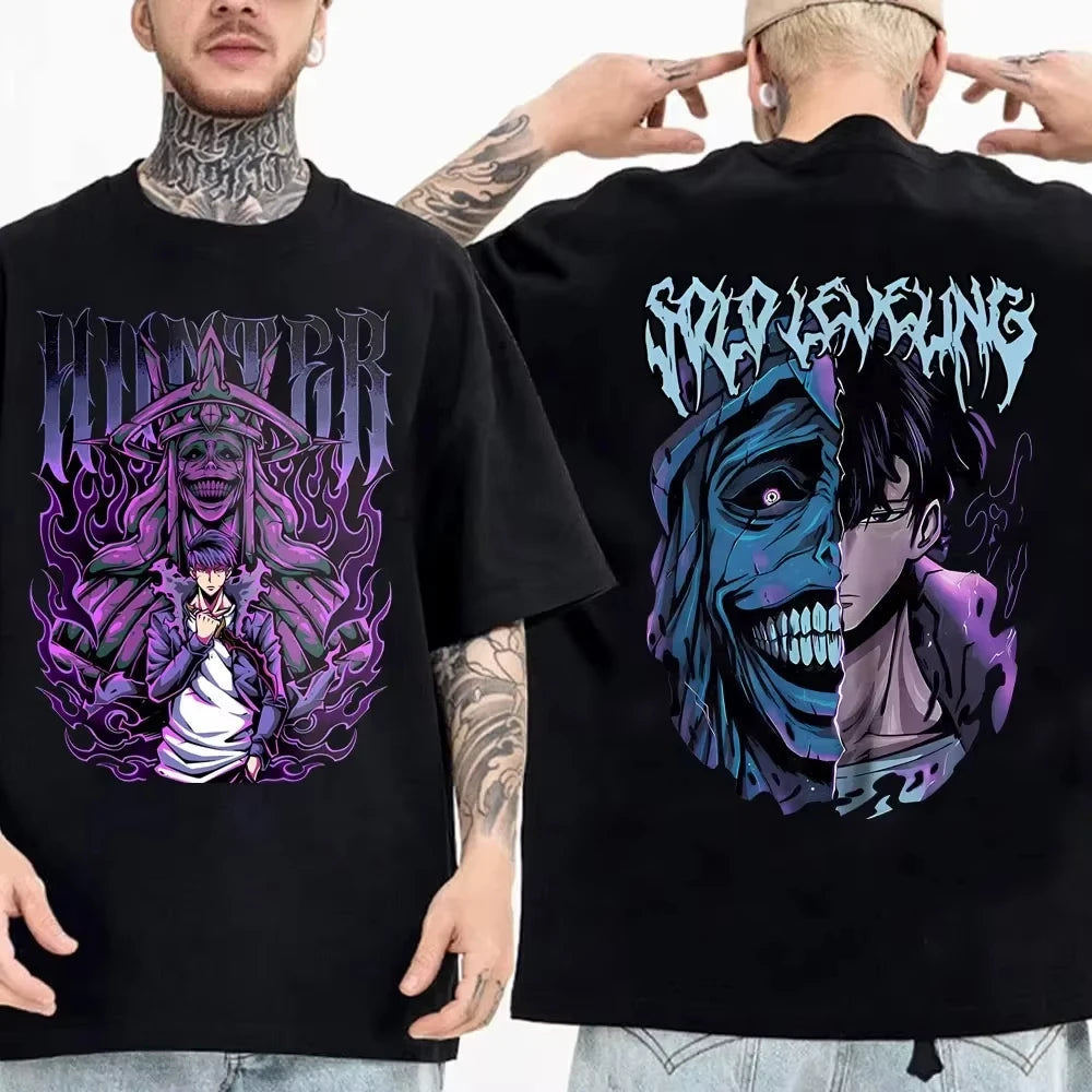 Otaku Forge · Solo Leveling Retro Anime T-Shirt — Cotton Oversized Fit