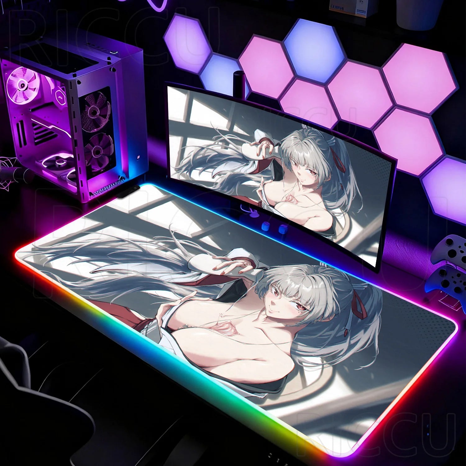 Otaku Forge · Wuthering Waves Hiyuki XXL Gaming Desk Mat — HD Print