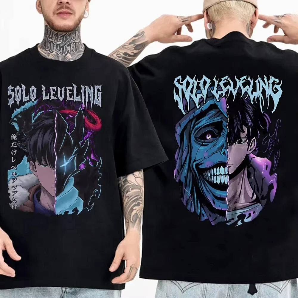 Otaku Forge · Solo Leveling Retro Anime T-Shirt — Cotton Oversized Fit