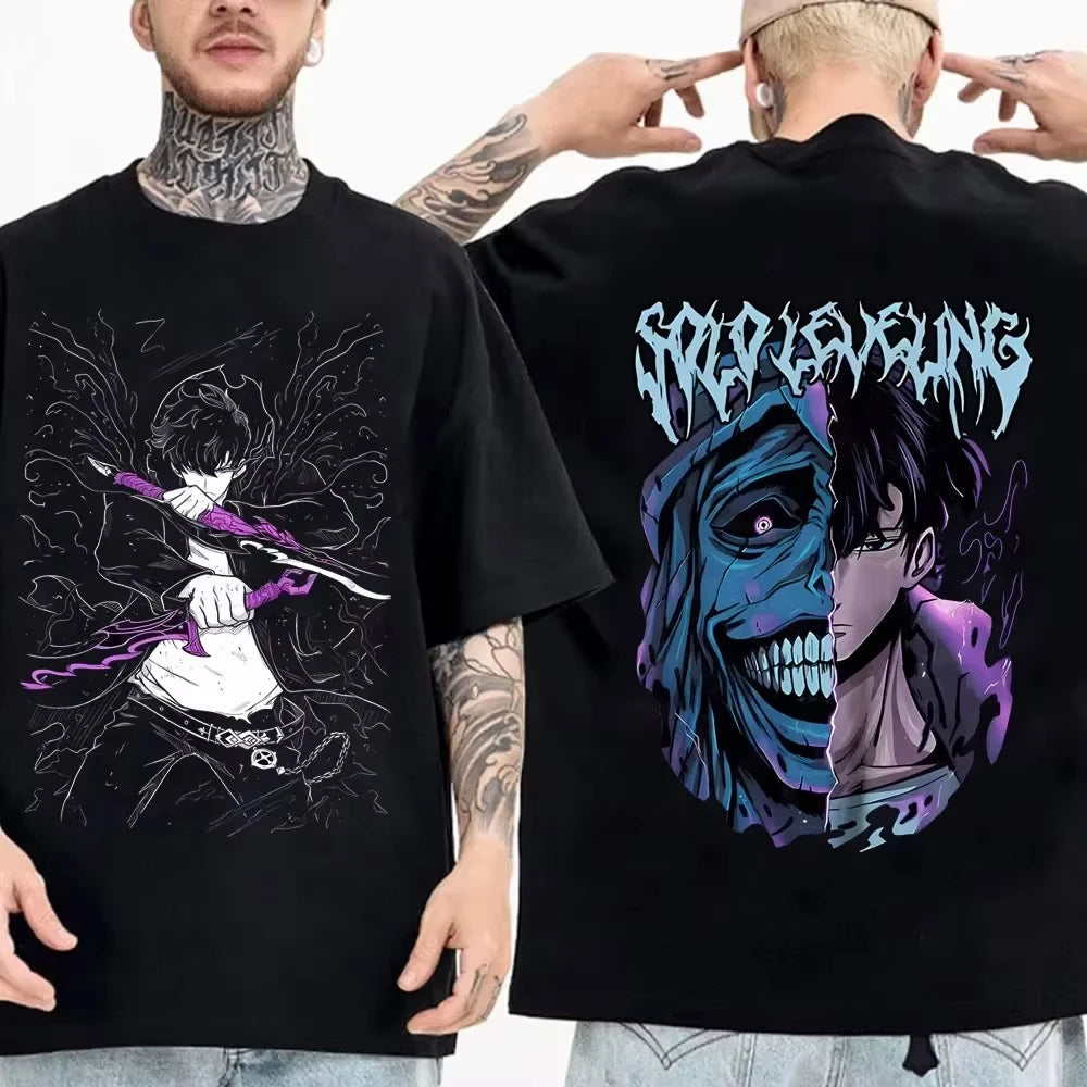 Otaku Forge · Solo Leveling Retro Anime T-Shirt — Cotton Oversized Fit