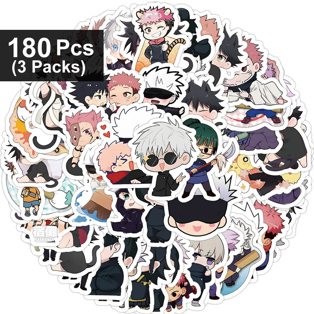 Otaku Forge · Jujutsu Kaisen Sticker Pack — Gojo & Itadori (30–180pc)