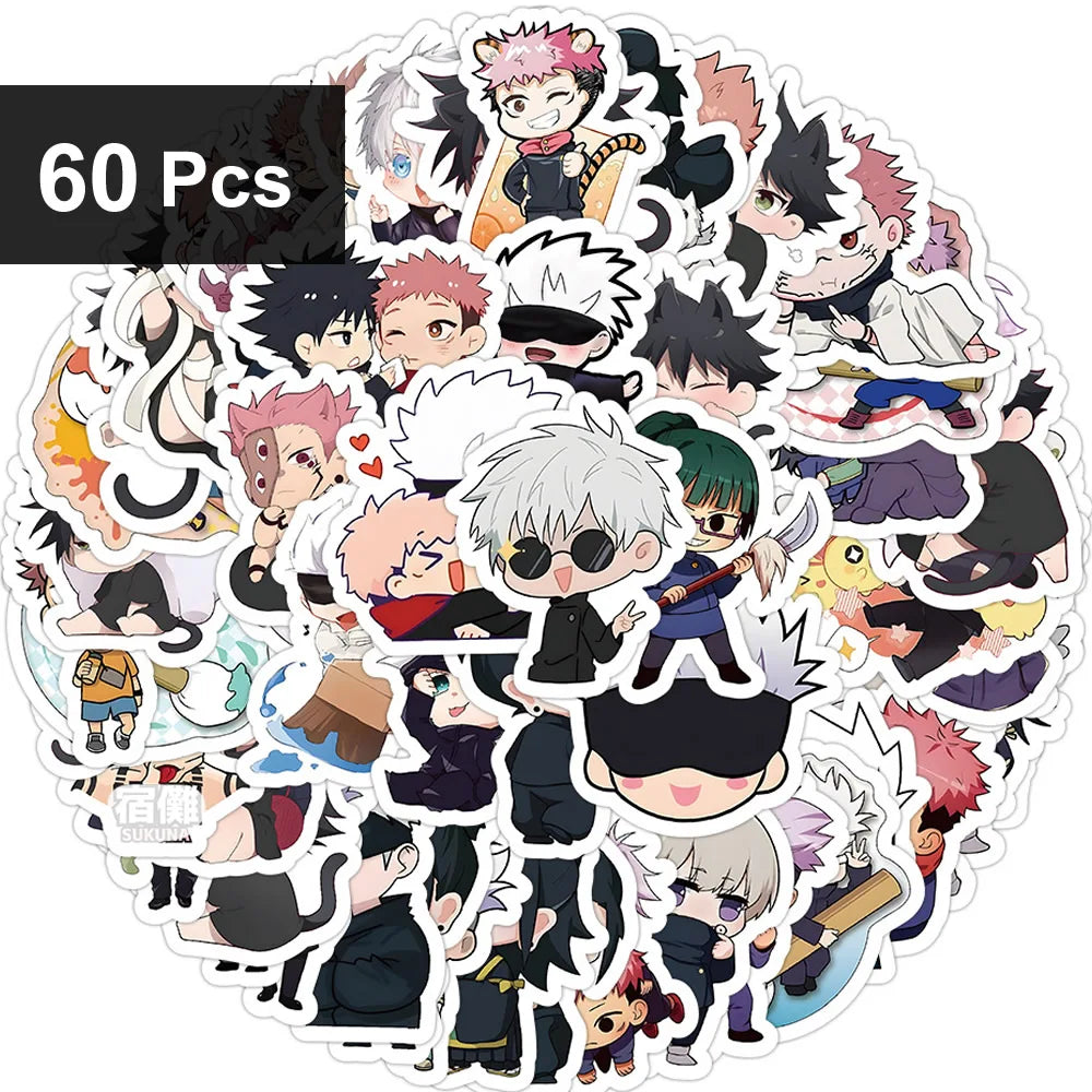 Otaku Forge · Jujutsu Kaisen Sticker Pack — Gojo & Itadori (30–180pc)